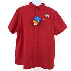 Ohio State Buckeyes Columbia PFG Men XL Red Fishing Omni-Shade Shirt NWT